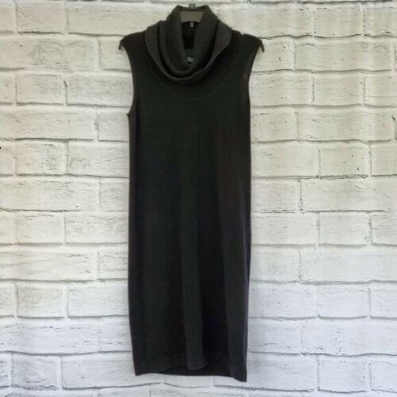 Exposite By Magaschoni Sleeveless Cowl Neck Cashmere Dress Black Womens Medium
